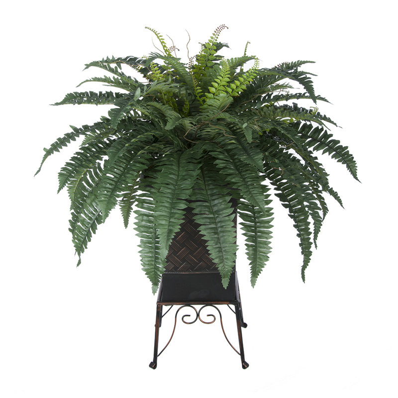 House of Silk Flowers Artificial Fern Floor Plant in Planter & Reviews